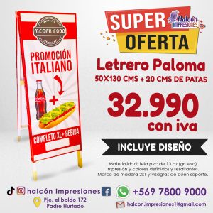 letrero paloma, leterro para almacen, letrero paloma para negocios
